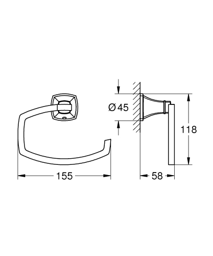 Grohe Tuvalet Kağıtlığı Grandera Krom – 40908000 - 2