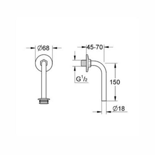 Grohe Üstten Girişli Pisuarlar İçin Ankastre Borusu - 37045000 - Thumbnail