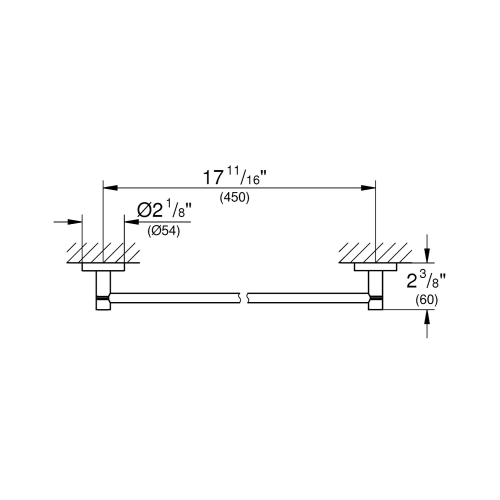 Grohe Uzun Havluluk 45 cm Essentials Brushed Hard Graphite - 40688AL1 - 3