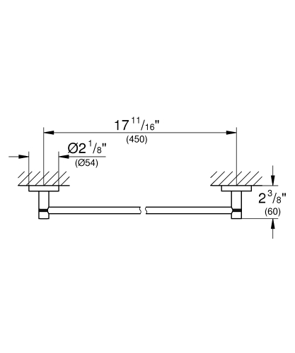 Grohe Uzun Havluluk 45 cm Essentials Brushed Hard Graphite - 40688AL1 - 6