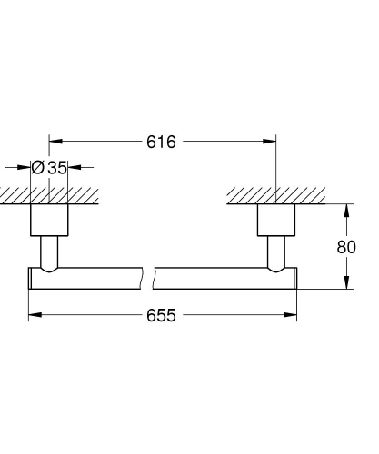 Grohe Uzun Havluluk 650 mm Atrio Krom – 40889000 - Thumbnail