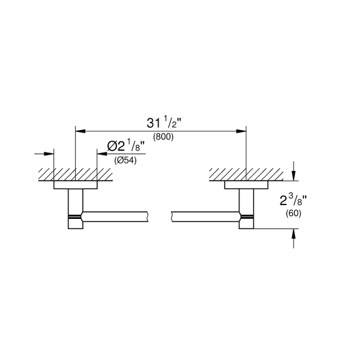 Grohe Uzun Havluluk 80 cm Essentials Brushed Hard Graphite - 40386AL1 - Thumbnail