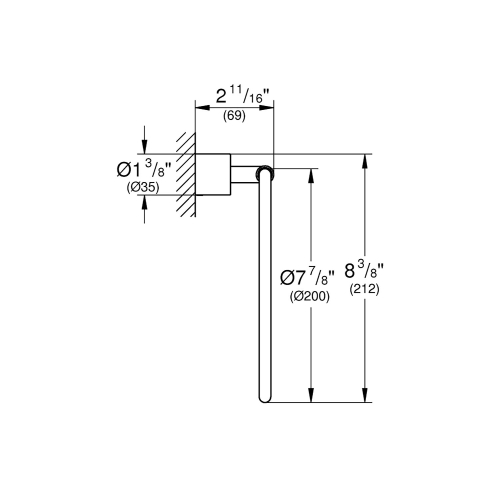 Grohe Yuvarlak Havluluk Atrio Krom - 40307003 - Thumbnail