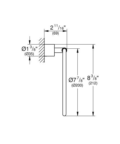 Grohe Yuvarlak Havluluk Atrio Krom - 40307003 - Thumbnail