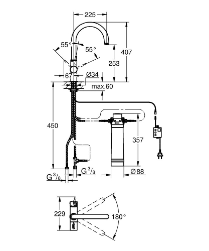 GroheBlue Filtreli Eviye Bataryası Krom - 31328001 - Thumbnail