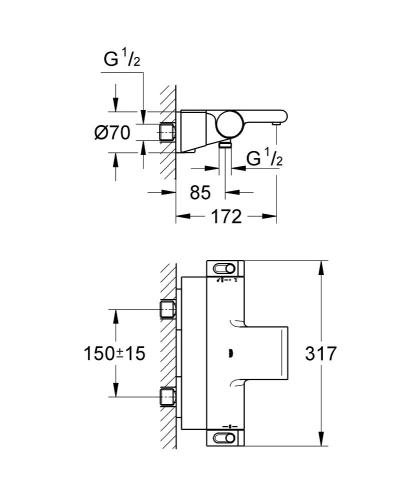 Grohtherm 2000 New Termostatik Banyo Bataryası - 34464001 - 8