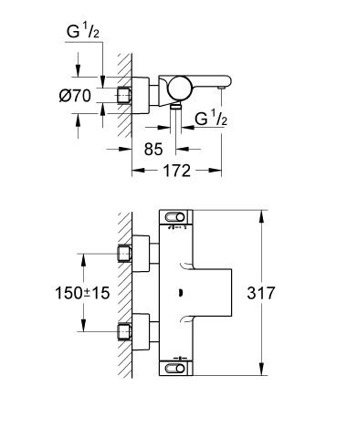 Grohe Grohtherm 2000 NEW Termostatik Banyo Bataryası - 34174001 - 4