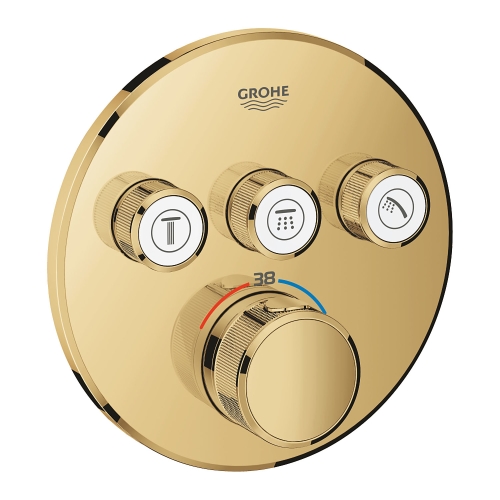 Grohtherm Smartcontrol Üç Valfli Akış Kontrollü, Ankastre Termostatik Duş Bataryası Cool Sunrise - 29121GL0