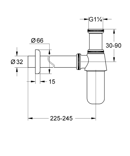 Grohe Lavabo Sifon altı esi 1 1/4" - 28920000 - 3