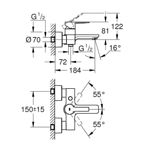 Grohe Lineare Tek Kumandalı Banyo Bataryası - 33849001 - 2