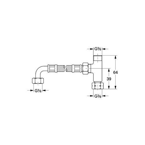 Grohe Mikro Termostat için T ve Esnek Boru - 47533000 - 2