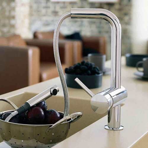 Grohe Eviye Bataryası Spiralli Tek Akışlı Minta Krom - 32168000 - Thumbnail