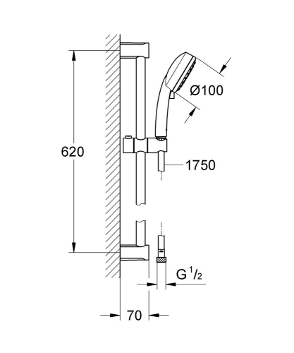 Grohe Tempesta Cosmopolitan 100 Duş Seti 2 Sprey 27578002 - Thumbnail