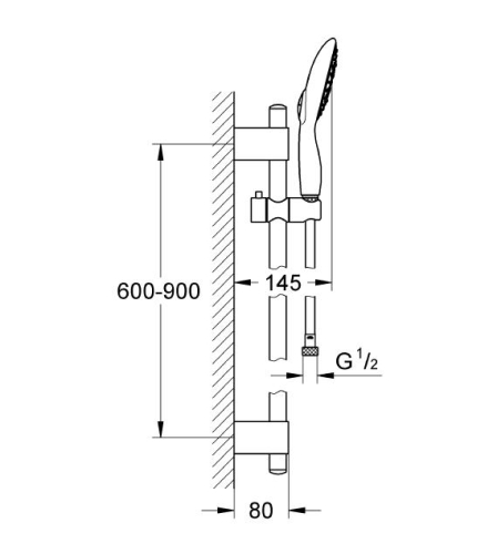 Grohe Power&Soul Sürgülü Duş Seti 4 Akışlı - 27738000 - Thumbnail