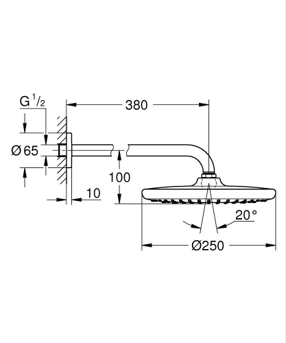 GROHE - Grohe Tempesta 250 Tepe Duşu ve Dirseği 38 cm Brushed Warm Sunset – 26663DL0