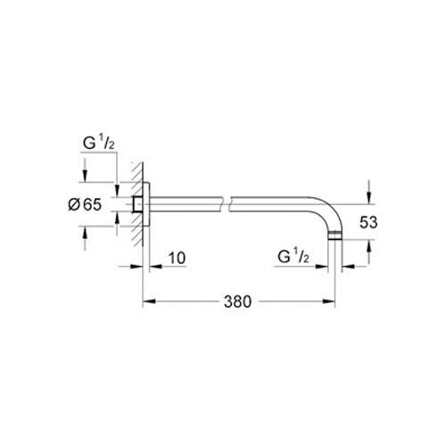 Grohe Rainshower® Tepe Duşu Dirseği Duvardan 380 mm - 28361000 - Thumbnail