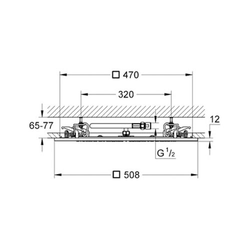 Grohe Rainshower F Gömme Tavan Duşu 50X50 cm - 27286000 - Thumbnail