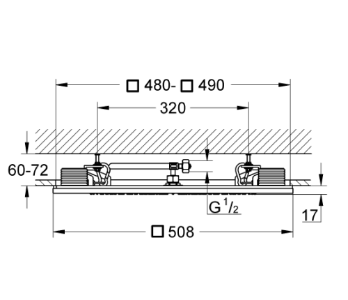 Grohe Rainshower F Işık Modüllü Tepe Duşu 50x50 cm - 27865000 - Thumbnail