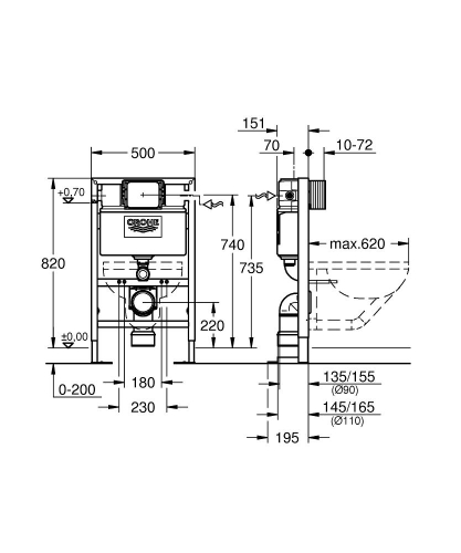 Rapid SL Gömme Rezervuar Pnömatik Alçıpan Tipi Kısa 15 cm - 38587000 - Thumbnail