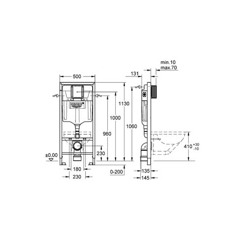 Grohe Rapid SL Gömme Rezervuar Pnömatik Alçıpan Tipi 13 cm - 38528001 - Thumbnail