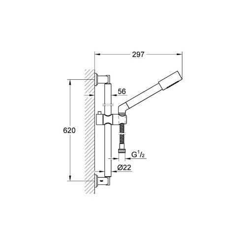 Grohe Sena Sürgülü Duş Seti 620 mm - 28581000 - Thumbnail