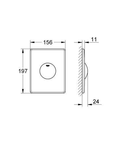 Grohe Gömme Rezervuar Kumanda Paneli ABS Mat Krom - 38573P00 - Thumbnail