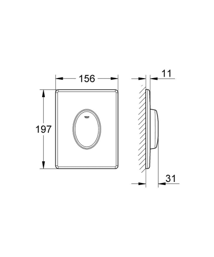 Grohe Gömme Rezervuar Kumanda Paneli ABS Beyaz - 38564SH0 - Thumbnail