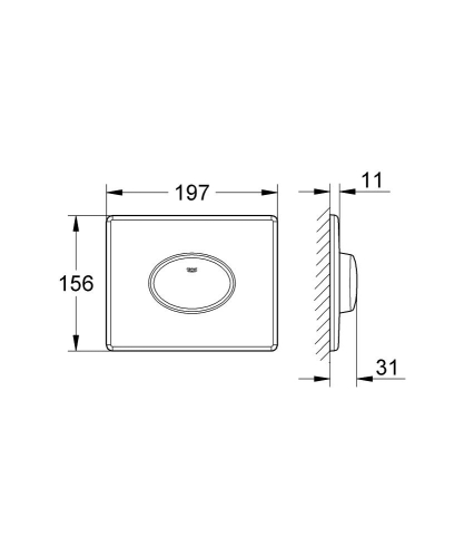 Grohe Gömme Rezervuar Kumanda Paneli Yatay ABS Krom - 38565000 - Thumbnail