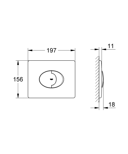 Grohe Gömme Rezervuar Kumanda Paneli Yatay ABS Krom - 38506000 - Thumbnail