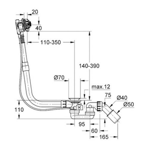 Grohe Talentofill Doldurmalı Kumandalı Küvet Tropleni - 28991000 - Thumbnail