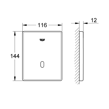 Grohe Fotoselli Ankastre Pisuar Valf Paneli Elekt. Krom- 37321001 - 2