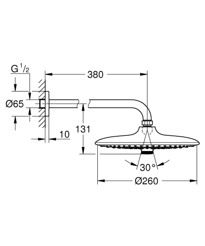 Grohe Euphoria 260 Tepe Duşu Seti 380 Mm, 3 Akışlı 26459000 - Thumbnail