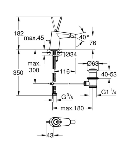 Grohe Eurodisc Joy Tek Kumandalı Bide Bataryası - 24036000 - Thumbnail