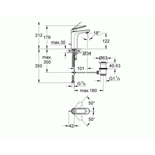 Grohe Lavabo Bataryası Veris M-Boyut Krom - 23064000 - Thumbnail